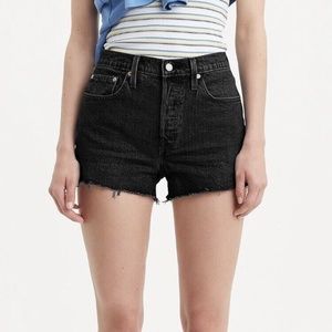 Levi's Woman's 501 Original High-Rise Jean Shorts Lunar Black Size 31